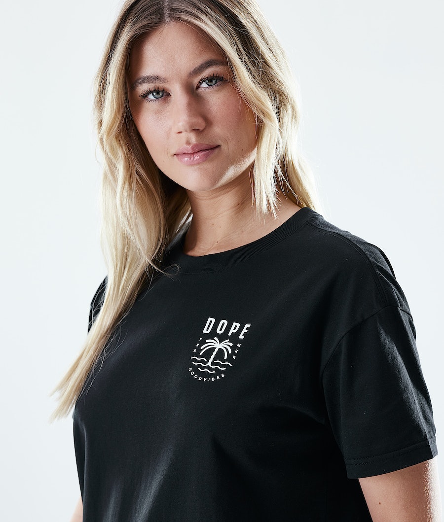 Dope Regular Palm T-Shirts Damen Schwarz | 695-EYNTFC