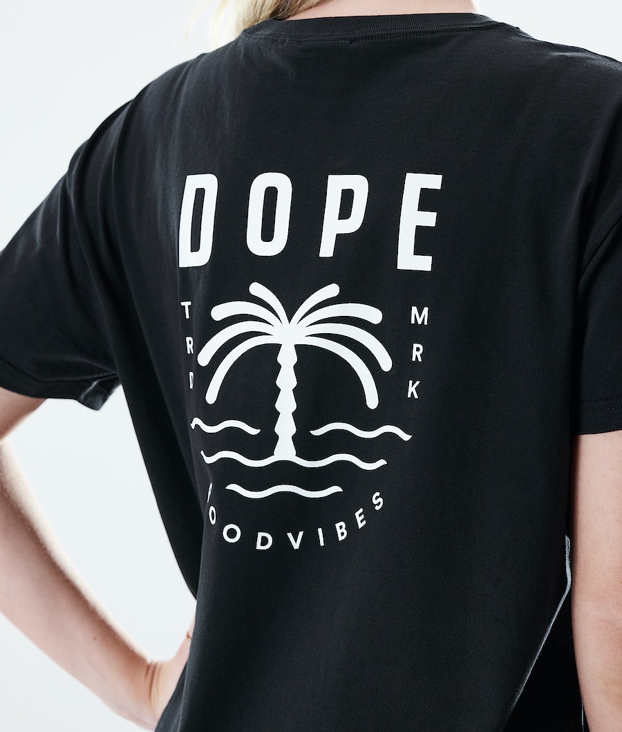 Dope Regular Palm T-Shirts Damen Schwarz | 695-EYNTFC