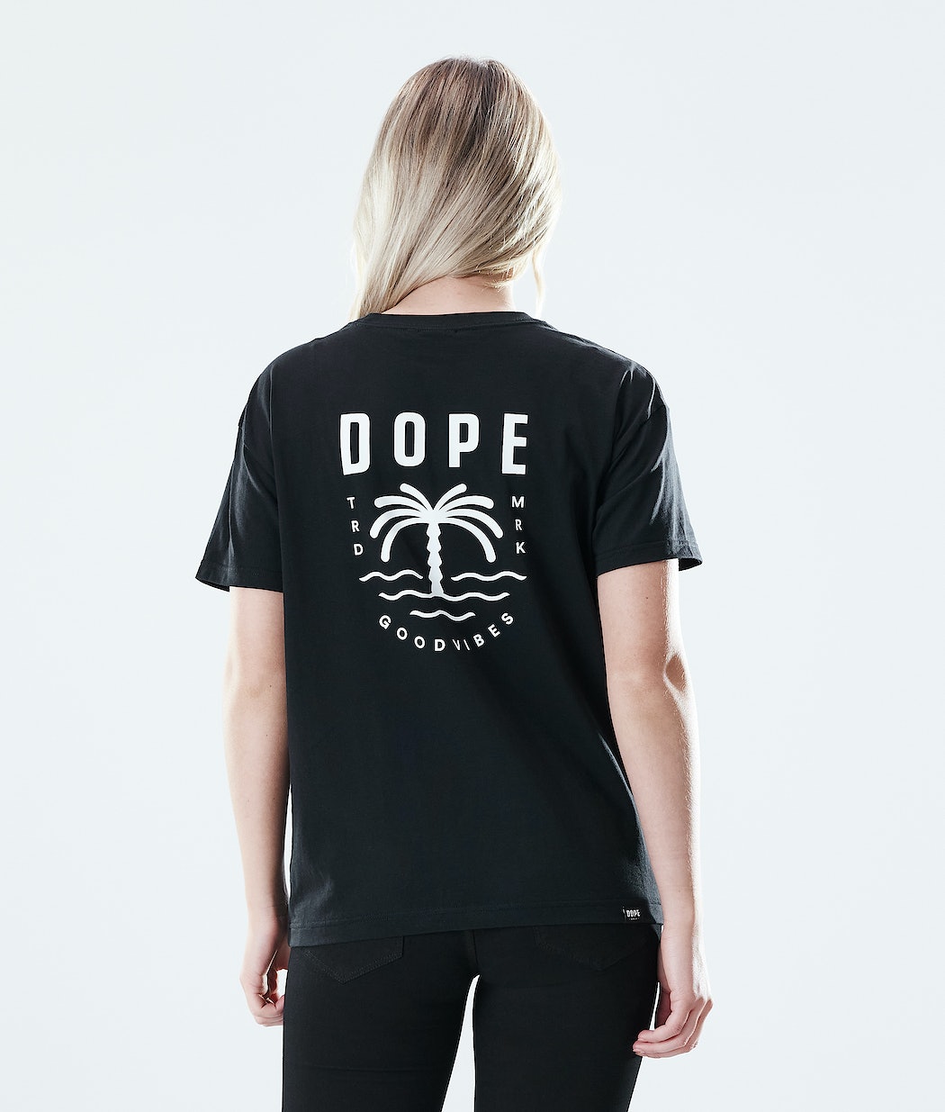 Dope Regular Palm T-Shirts Damen Schwarz | 695-EYNTFC