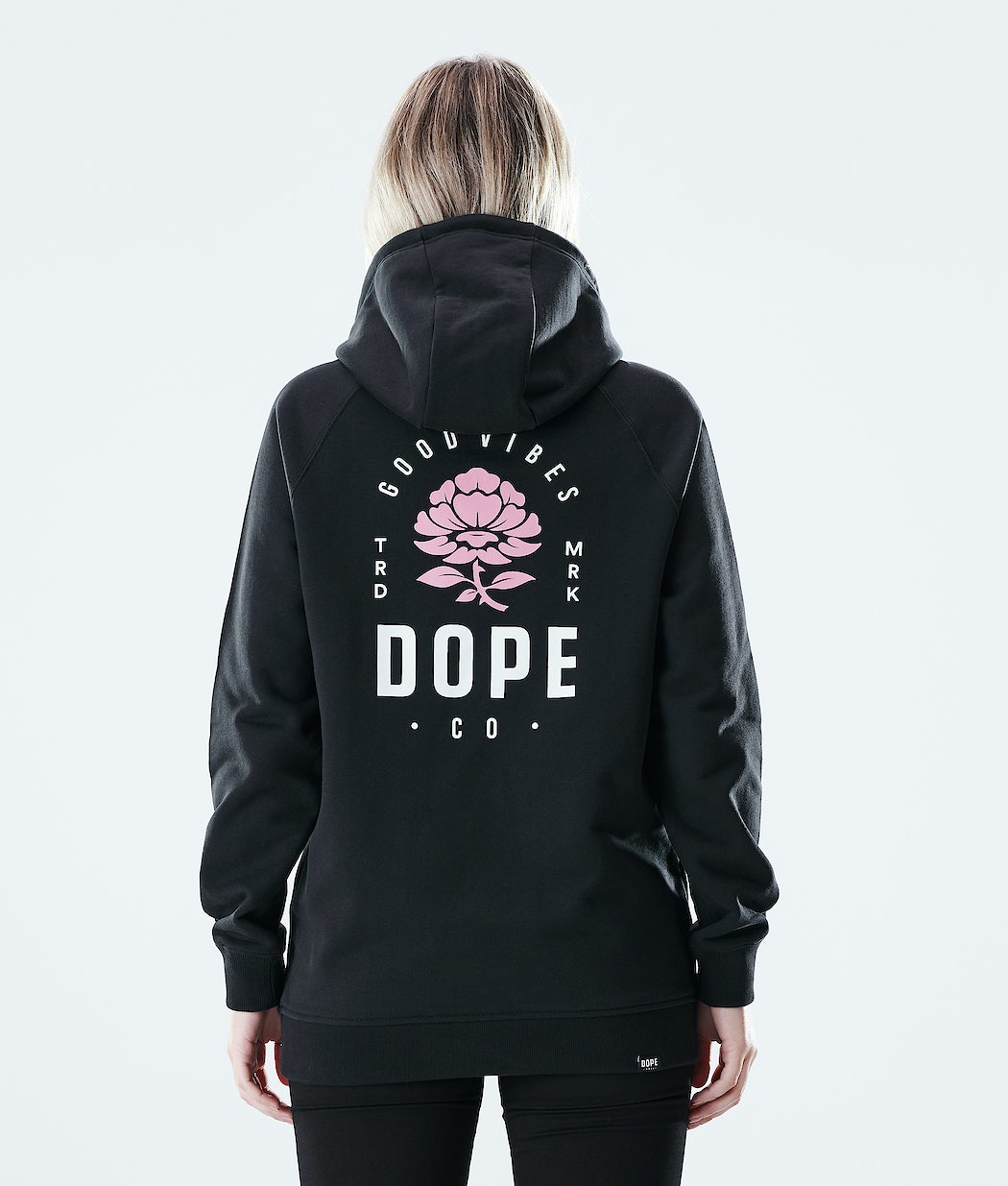 Dope Regular Rose Hoodie Damen Schwarz | 302-SWMCXT