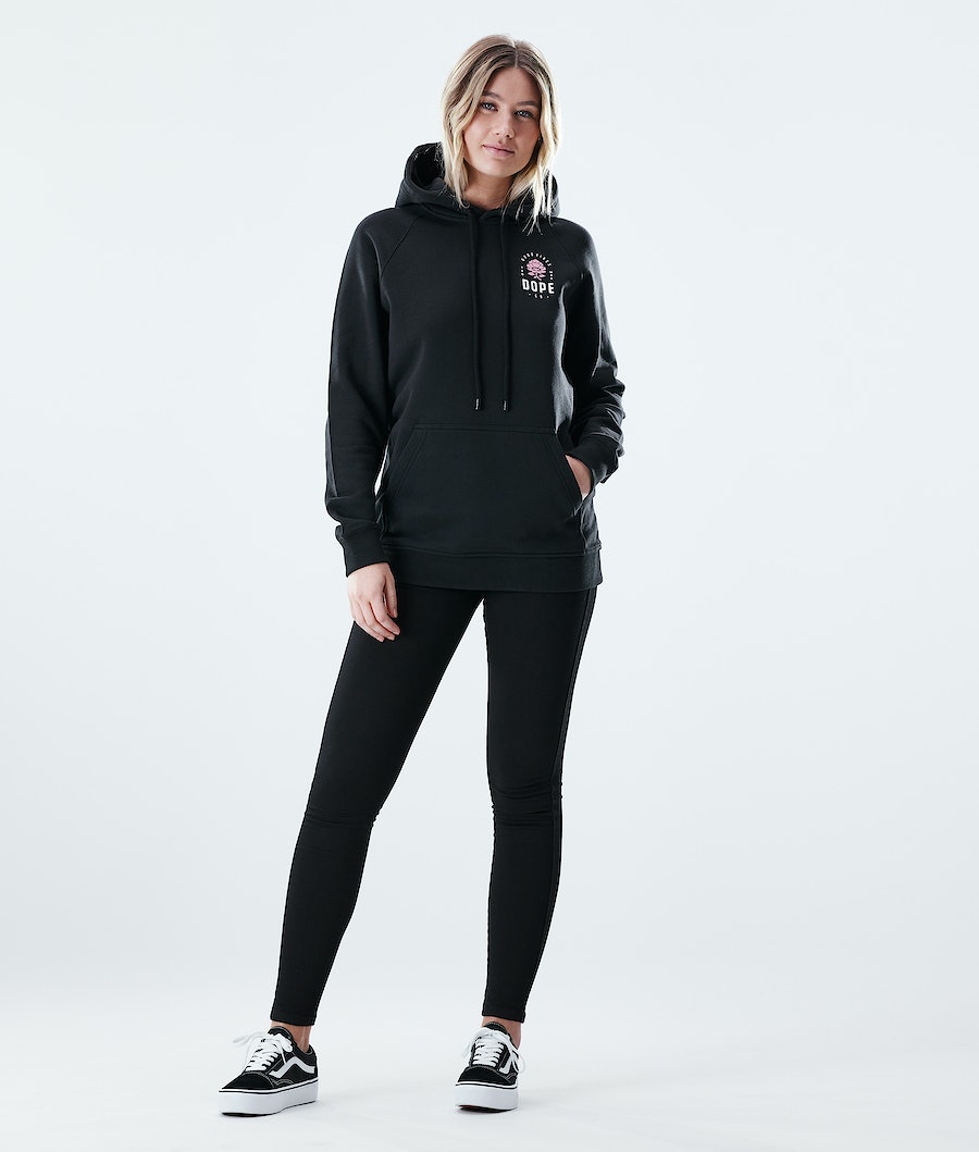 Dope Regular Rose Hoodie Damen Schwarz | 302-SWMCXT