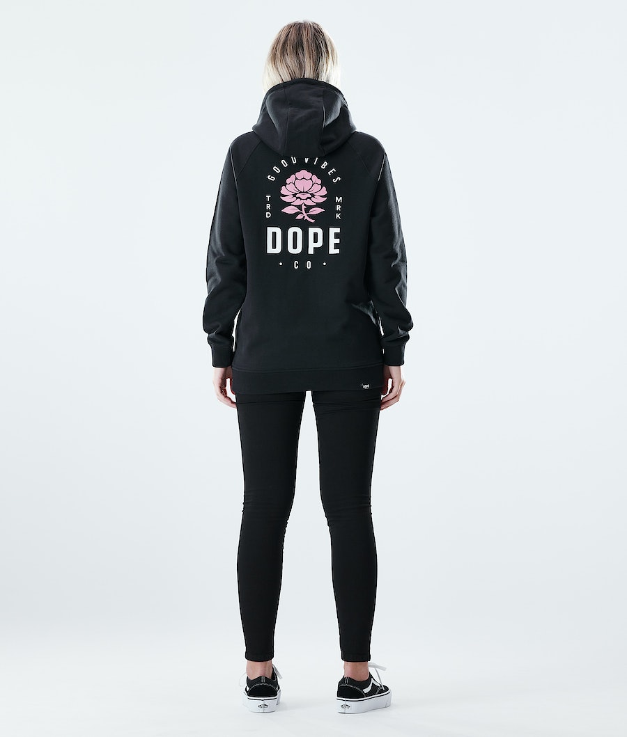 Dope Regular Rose Hoodie Damen Schwarz | 302-SWMCXT