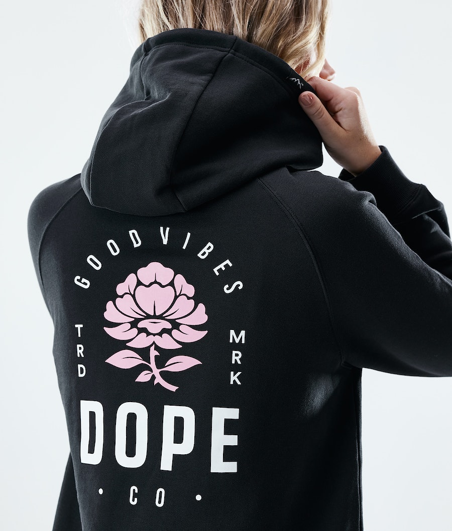 Dope Regular Rose Hoodie Damen Schwarz | 302-SWMCXT