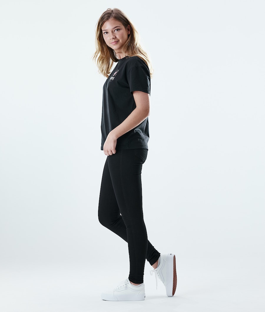 Dope Regular Rose T-Shirts Damen Schwarz | 307-CKNVSQ