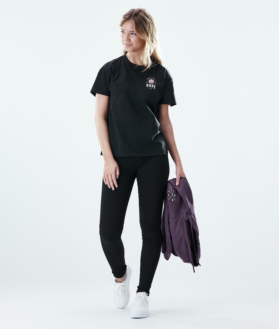 Dope Regular Rose T-Shirts Damen Schwarz | 307-CKNVSQ