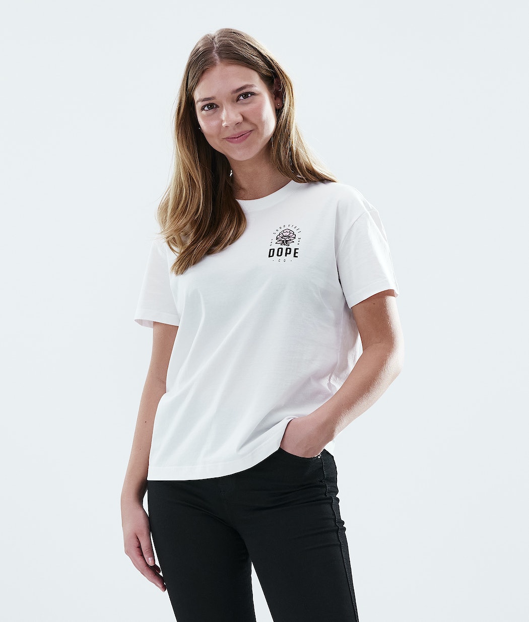 Dope Regular Rose T-Shirts Damen Weiß | 461-SBGADX