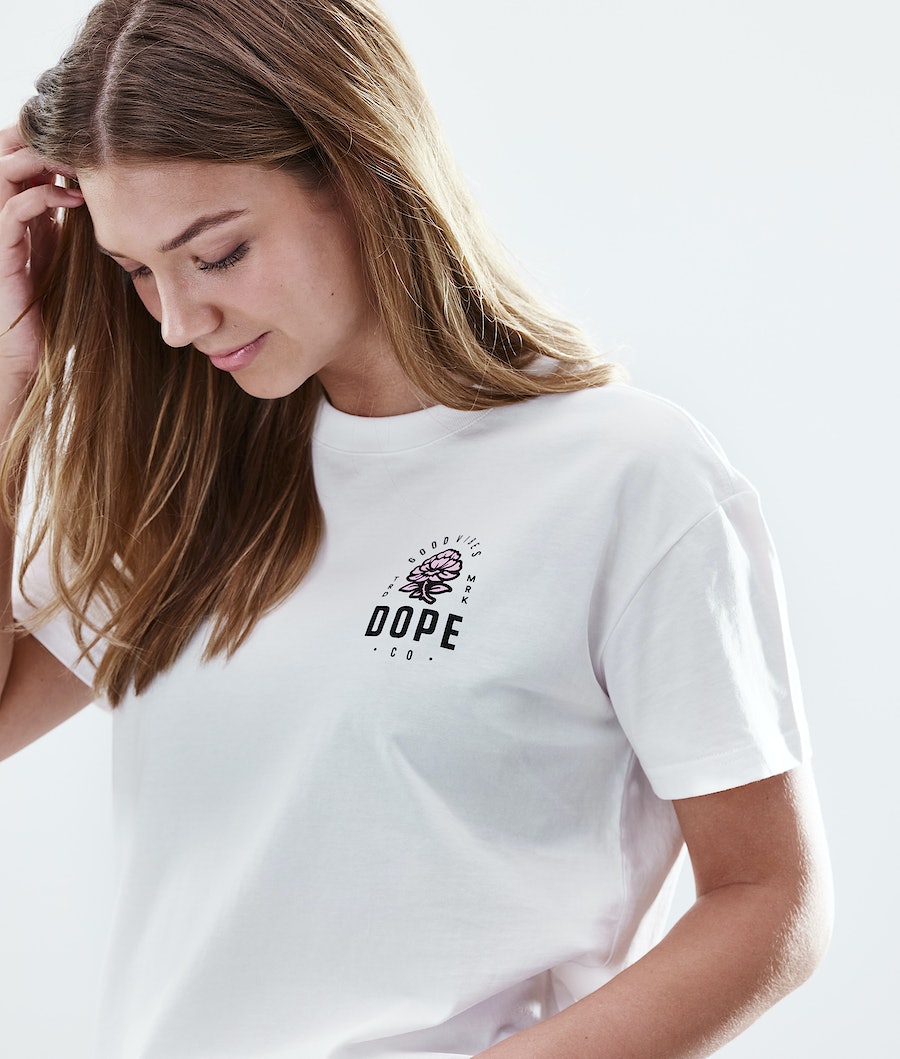 Dope Regular Rose T-Shirts Damen Weiß | 461-SBGADX