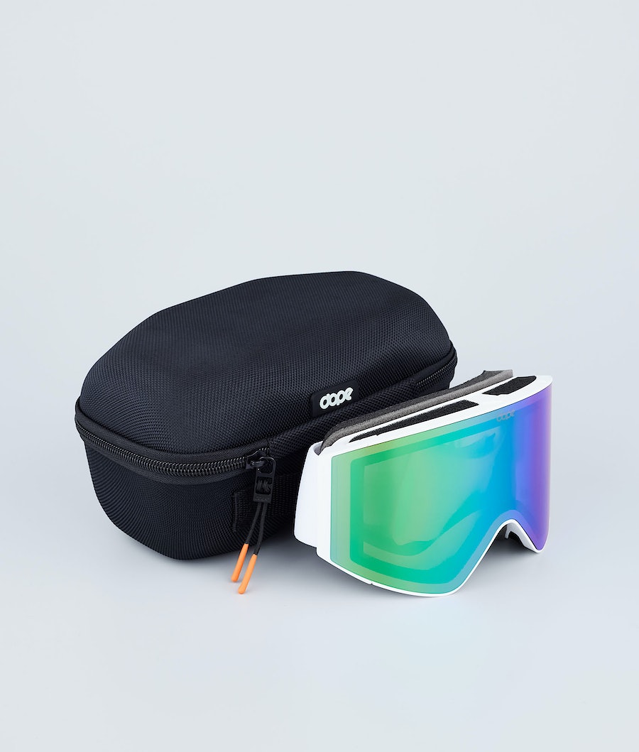 Dope Sight Skibrille Herren Weiß Grün | 734-WQKFYR