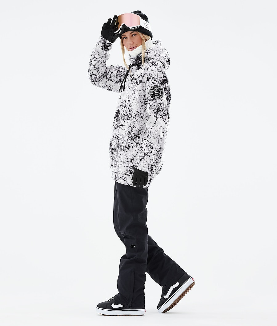 Dope Wylie Snowboardjacke Damen Weiß Schwarz | 145-EPLFND