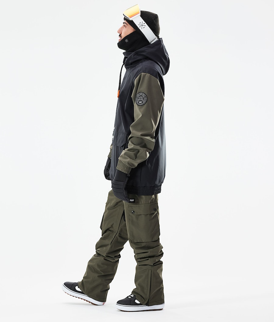 Dope Wylie Snowboardjacke Herren Schwarz Olivgrün Grün | 230-DOMYIJ